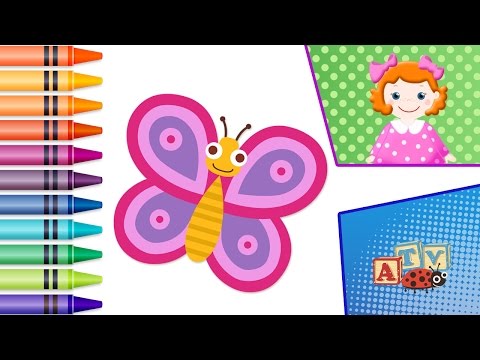 Joc de Colorat pentru Copii Mici. Desene Animate ♥ Coloram cu Lea ♥ Buburuza - Fluture - Melc