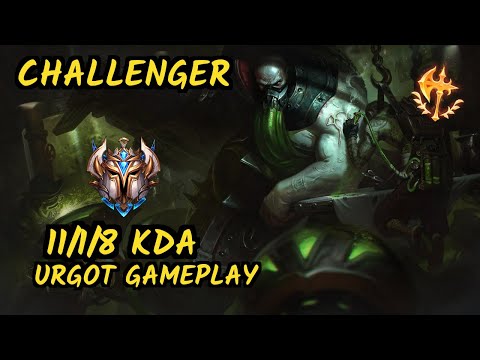 BIG WhiteKnight (URGOT) vs RIVEN - 11/1/8 KDA TOP CHALLENGER GAMEPLAY - EUW