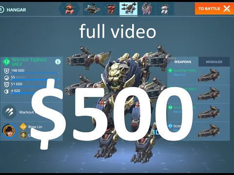 I spent $500 on War Robots in 4 days. 4x Scorcher on Typhon. & Incinerator & Scald.