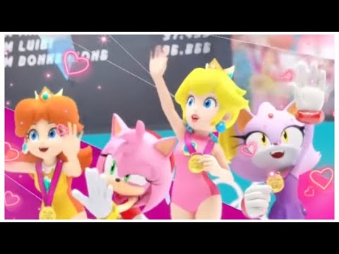 Mario & Sonic at the London 2012 Olympics game ~ Peach & Daisy Scene