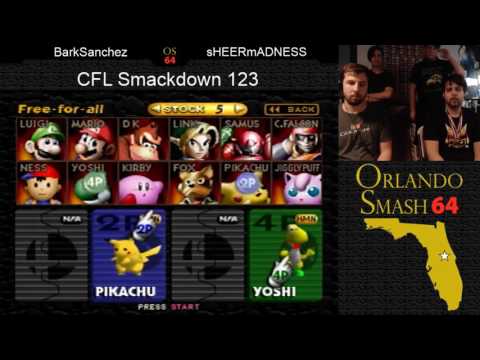 CFL Smackdown 123 Losers Finals - BarkSanchez  (rat) vs sHEERmADNESS (Yoshi)  Smash 64