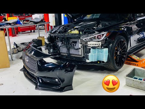 UNBOXING/INSTALLING AMS HEAT EXCHANGER FOR MY INFINITI Q60 TWIN TURBO VR30 *TUNE COMING SOON*