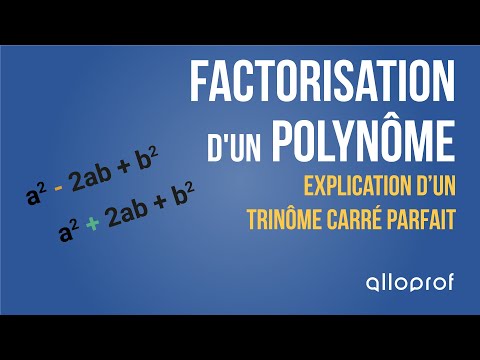 Factorisation d'un polynôme : explication du trinôme carré parfait | Mathématiques | Alloprof