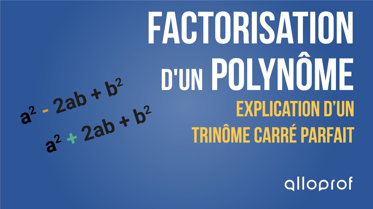 Factorisation d'un polynôme : explication du trinôme carré parfait