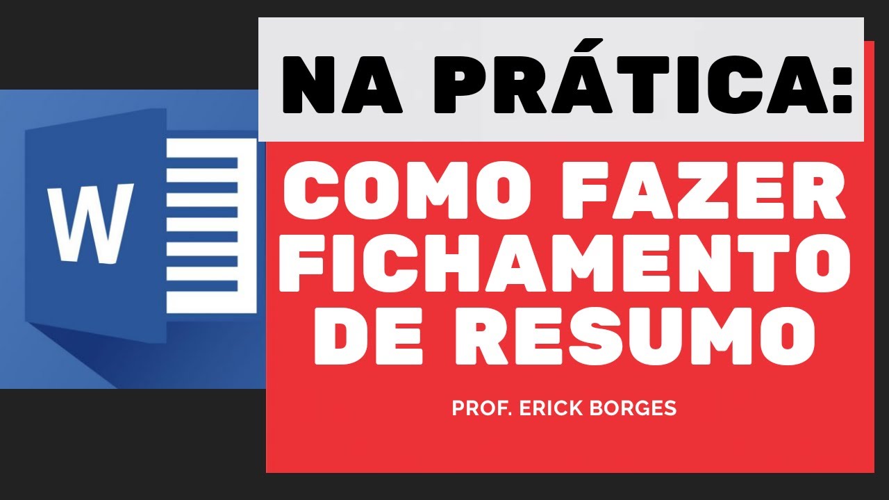 Como fazer FICHAMENTO DE RESUMO no WORD - ABNT