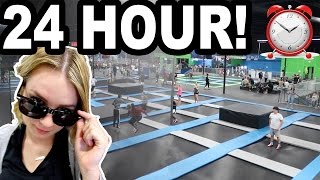 24 HOUR TRAMPOLINE PARK CHALLENGE!!!