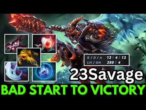 23Savage [Chaos Knight] Hard Carry From Bad Start To Godlike Dota 2