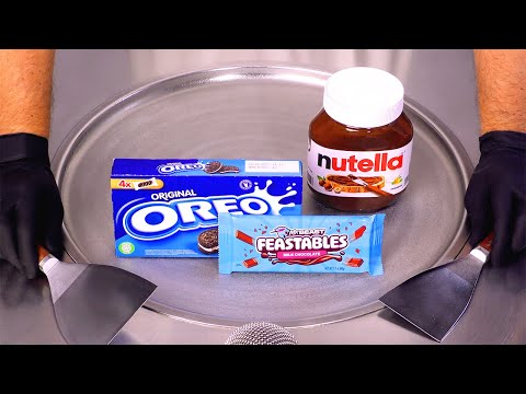 Feastables x Oreo x Nutella - Ice Cream Rolls | ASMR