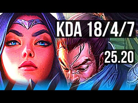 IRELIA vs YASUO (MID) | 10 solo kills, 66% winrate, Legendary, 18/4/7 | NA Master | 25.20
