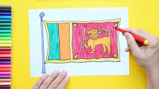 How to draw the National Flag of Sri Lanka