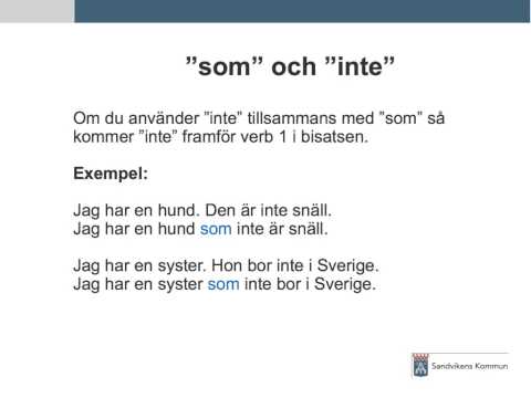 Sfi Sandviken - Grammatik - "som"