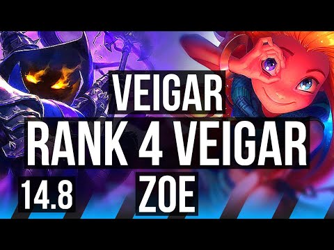 VEIGAR vs ZOE (MID) | Rank 4 Veigar, 69% winrate, 11/3/8, Dominating | EUW Challenger | 14.8
