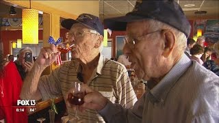 Final two WWII squad members share solemn toast to fallen comrades