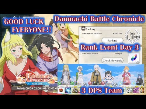 Haruhime Event Rank Day 3 - F2P - Danmachi Battle Chronicle