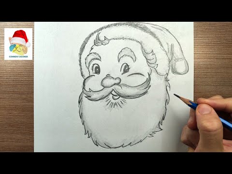 comment dessiner une tete de pere noel facile