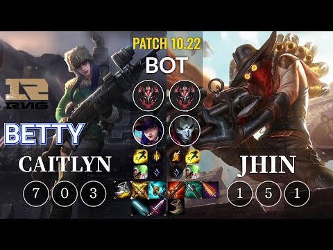 RNG Betty Caitlyn vs Jhin Bot - KR Patch 10.22