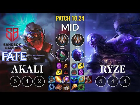 SB FATE Akali vs Ryze Mid - KR Patch 10.24