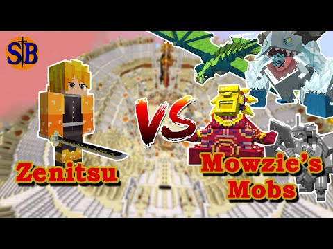 Sathariel Battle - Zenitsu (Demon Slayer) vs Mowzie's mobs | Minecraft Mob Battle