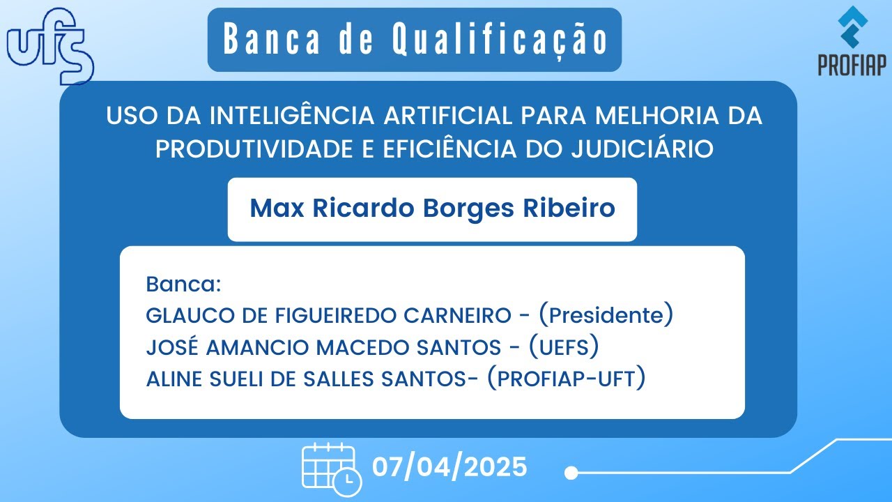 Banca de Qualificação Max Ricardo Borges Ribeiro