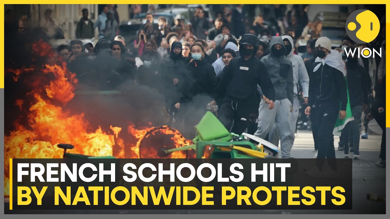 French Schools Hit by Nationwide Protests; Police Fire Tea Gas to Disperse Students | WION News