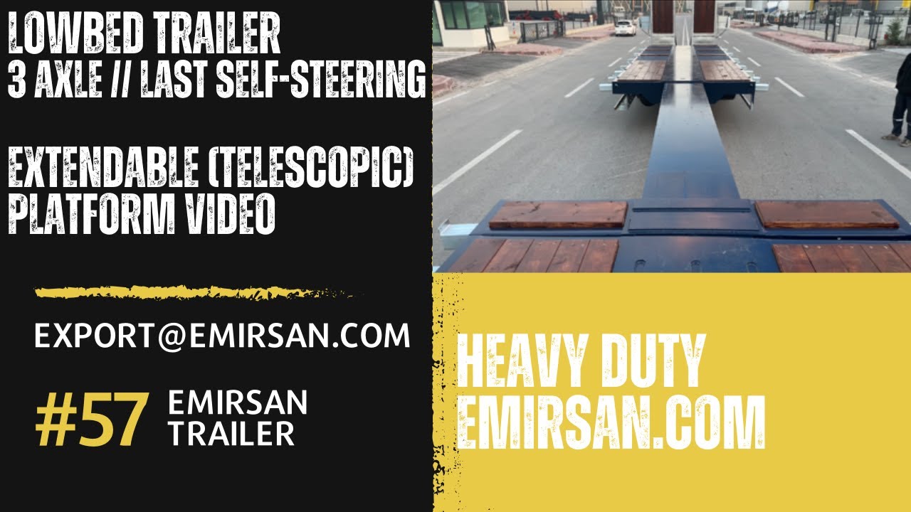 Telescopic Chassis — Steering Axle Lowbed Semi Trailer