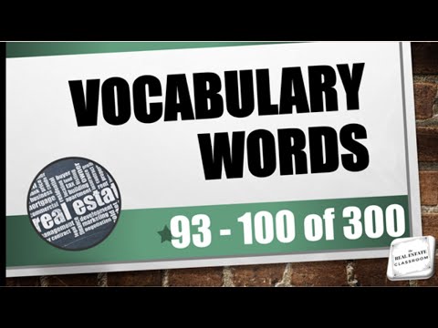 Real Estate Vocabulary 1 20 of 300 Real Estate Exam Prep Videos