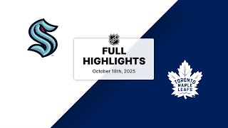 NHL Highlights | Kraken vs. Maple Leafs | October 18, 2025