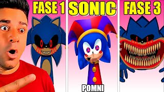 SPRUNKI OC Nova FASE 50 do SONIC POMNI e NOVO SONIC.EXE FASE 1 E FASE 2 FASE 3 TODAS AS FASES
