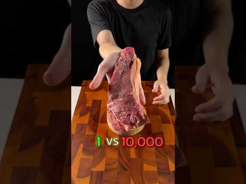 สับเนื้อ 1 vs 10,000 ครั้ง #shorts #food