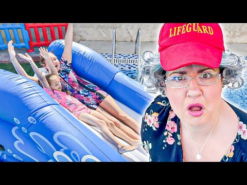 Ruby and Bonnie follow the safety rules of the pool