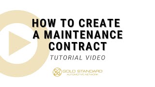 How to Create a Maintenance Contract