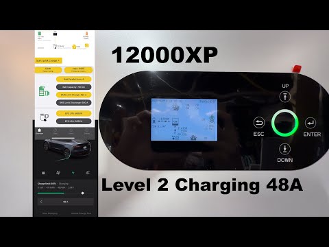 #eg4 12000XP #offgrid #inverter  Level 2 full charging #tesla | Tesla wall charger 48A