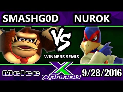 S@X 169 - SmashG0D (Sheik, DK) Vs. Nurok (Falco) SSBM Winners Semis - Smash Melee