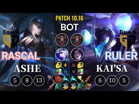 GEN Rascal Ashe vs GEN Ruler Kai'Sa Bot - KR Patch 10.16