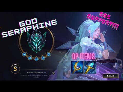 GOD LIKE SERAPHINE GAMEPLAY | SSS SUPPORT W/ OP BUILD | WILD RIFT