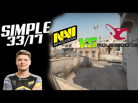 CSGO POV NAVI SIMPLE(33/17) VS MOUSESPORTS DUST 2 ESL Pro League Season 12 Europe COMEBACK PLAYOFF!