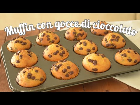 Muffin con gocce di cioccolato - morbidi con impasto allo yogurt