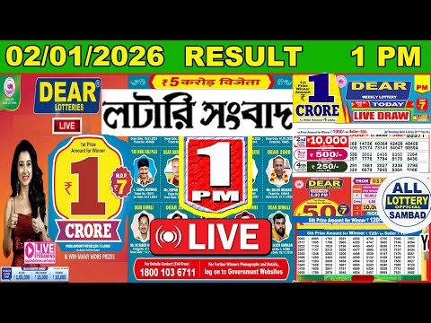 Dear Victory Morning 1 PM Lottery Result Live | Lottery Sambad Live 02/01/2026 Nagaland Lottery Live