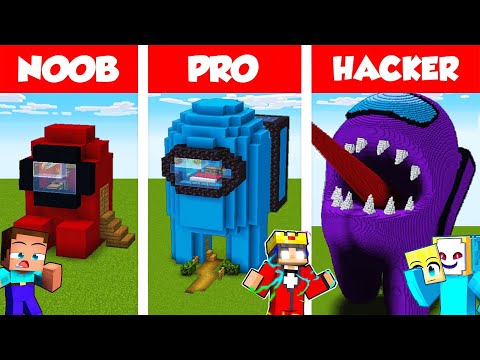 Minecraft NOOB vs PRO vs HACKER: RIESEN AMONG US STATUE BAU CHALLENGE ⛏