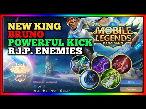LATE GAME MONSTER BRUNO MANIAC!! BRUNO MVP STREAK BUILD!! BRUNO FULL DAMAGE BUILD!! MOBILE LEGENDS