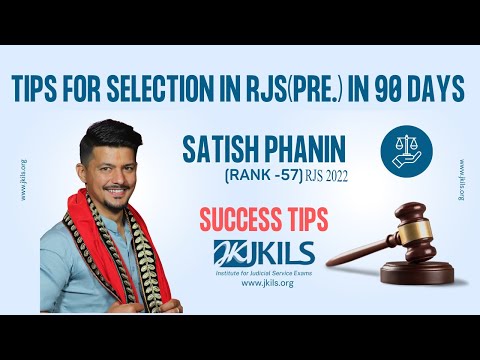 JKILS Law Institute   RJS Satish Phanin  Rank 57, How To Clear RJS(Pre.) In 90 Days?