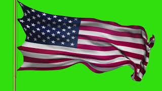 (Free video) American Flag Waving Green screen chroma key