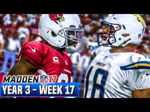 Madden 17 Chargers Franchise Mode Year 3 - Week 17 @ Cardinals | Ep.64
