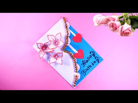 Easy and beautiful card for Birthday/  handmade Birthday card// making  Greeting cards for Birthday.