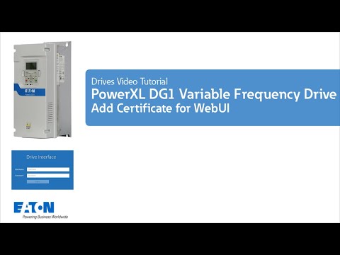 PowerXL DG1 variable frequency drive - Add certificate for WebUI
