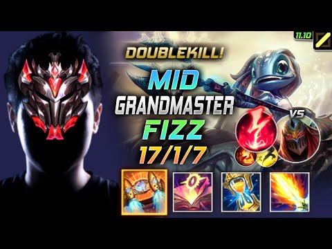 GrandMaster Fizz MID vs Zed - 천상계 미드 피즈 템트리 룬 벨트 감전 フィズ Физз 潮汐海灵 飛斯 - LOL KR 11.10