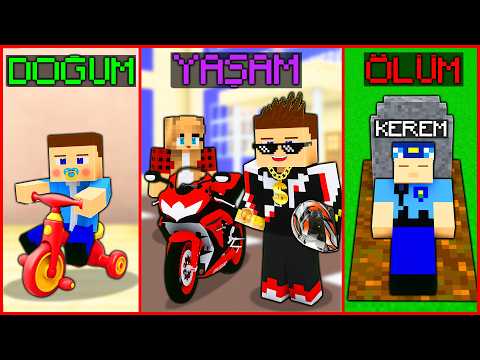 DOĞUMDAN ÖLÜME MOTORCU KEREM KOMİSER'İN HAYATI! 😱 -Minecraft