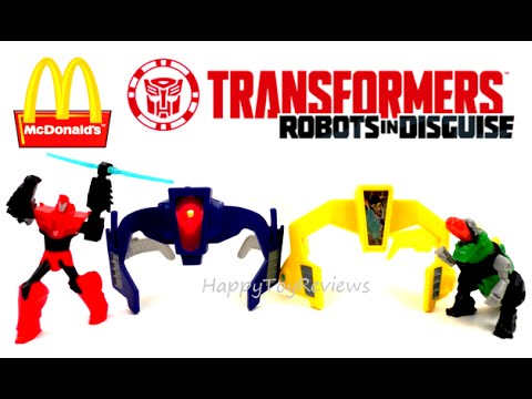 2015 TRANSFORMERS McDONALD'S TF ROBOTS IN DISGUISE SET 4 HAPPY MEAL KIDS TOYS REVIEW BRAZIL MEXICO Video