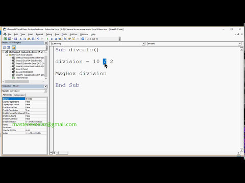 How to create Division Calculation in VBA in MS Excel 2016