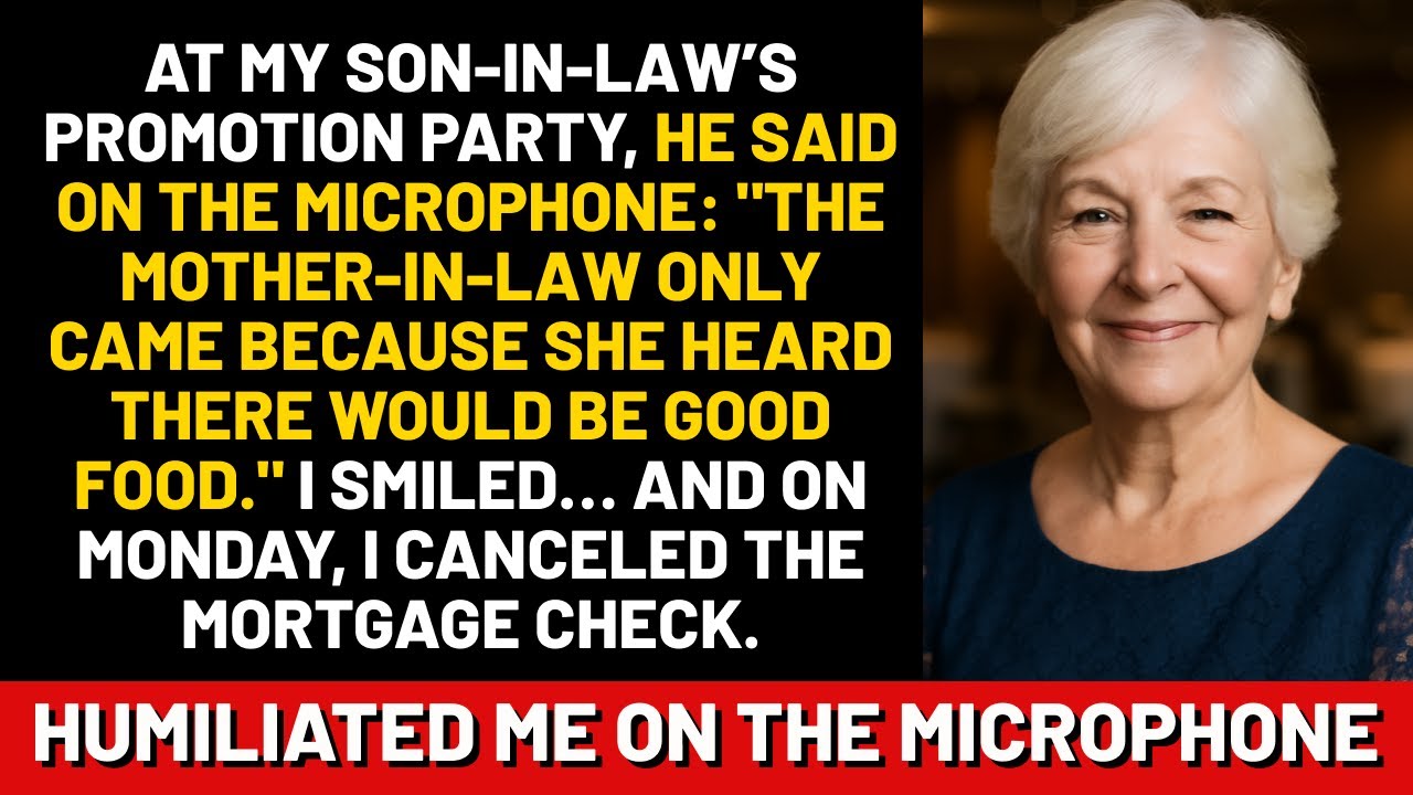 At my son-in-law’s promotion party, he said on the microphone: The mother-in-law only came because